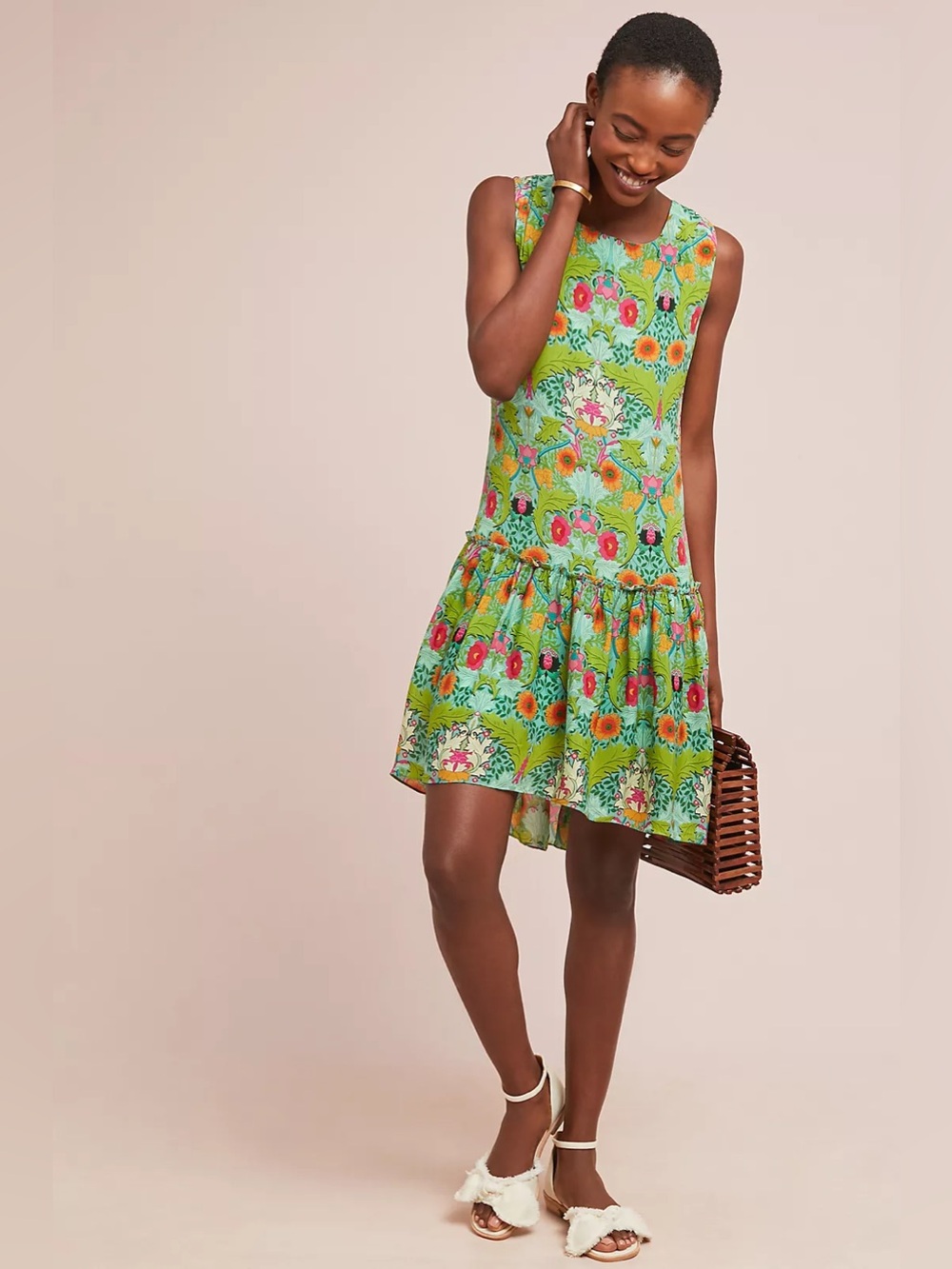 Anthropologie Garden Drop Waist Dress Siddhartha Bansal Size XL